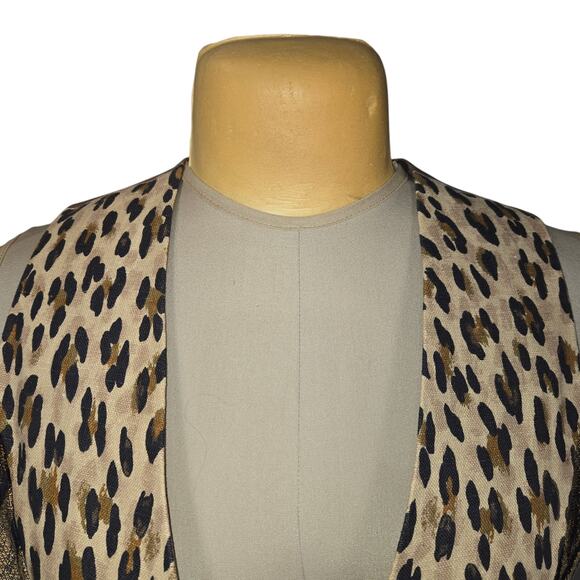 Vtg Carol Antone Collection Womens Medium Vest Animal Print Y2K Glam Maximalist - Picture 5 of 12